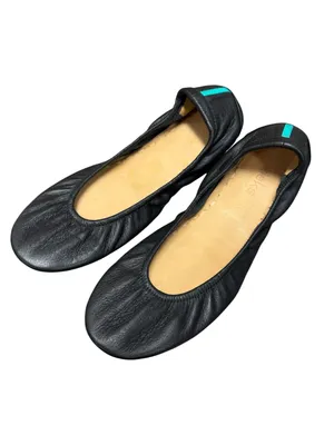 Tieks Matte Black Foldable Leather Ballet Flats Womens Shoes Blue Bottoms 10 thumbnail 3