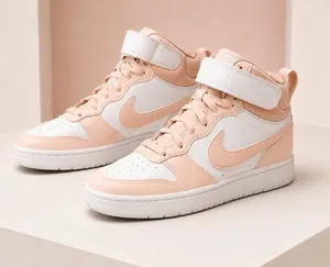 Nike Court Borough Mid 2 Echo Pink White Women’s 7 Youth 5.5Y NWT thumbnail 1