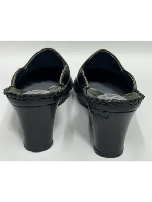 CLARKS Artisan Collection Leather Mules Womens 7.5M Black Y2K Contrast Stitch thumbnail 5