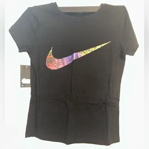 WOMENS NIKE NSW AIRXOTIC BOXY TEE multi color animal print logo size medium NEW thumbnail 3