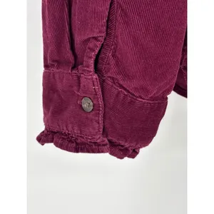 Gap Corduroy Ruffle Shirt Womens XL Tall Burgundy Long Sleeve Button Up thumbnail 6