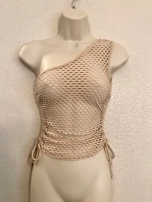 Double Zero NWOT Sexy  stretchy mesh top w/ adjustable sides. thumbnail 1
