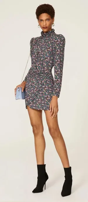 Ronny Kobo Ruby Mock Neck‎ Floral Long Sleeve Dress Size XL thumbnail 1