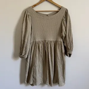 Free People FP Beach Get Obsessed Babydoll Dress size XS oversized green boho thumbnail 2