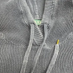 Lauren Ralph Lauren Navy Blue Waffle Knit Sweater Hoodie LRL‎ Logo woMens Large thumbnail 3