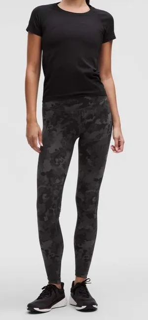 Lululemon Wunder Train High-Rise Tight 28" Hidden Heritage Lace Black size 4 thumbnail 1