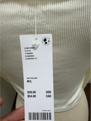 Urban Outfitters NWT Out from Under White Ribbed long Sleeve Crop Top thumbnail 4
