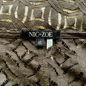Nic + Zoe First Bloom Dark Truffle Brown Lace Overlay Dress XS thumbnail 11
