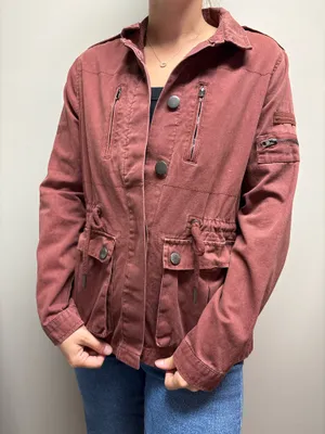 Cotton on military combat jacket red rust  thumbnail 1