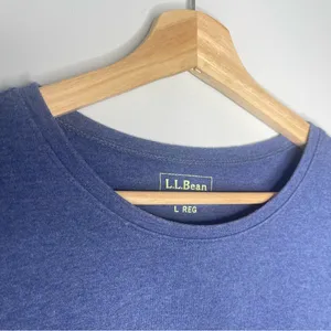 L.L. Bean Long-Sleeve‎ Crewneck Blue Tee (Large) thumbnail 3