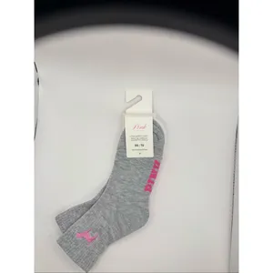PINK Victoria’s Secret 2-Pack Quarter Socks White Gray NWT thumbnail 8