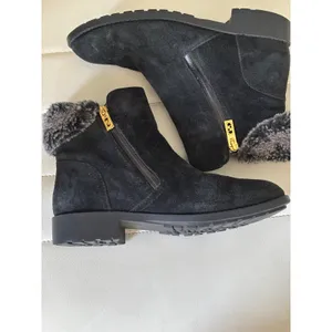Cole Haan Waterproof Black‎ Suede Faux Fur Trim Ankle Boots W04744 womens 8b thumbnail 7