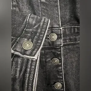 Free People We The Free CRVY Scandalous‎ Black Denim Coverall Jumpsuit Size 12 thumbnail 9