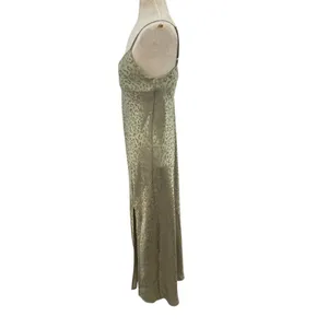 Show Me Your Mumu Zio‎ Dress Slip Satin Cheetah Print Sage Green Size Small thumbnail 7