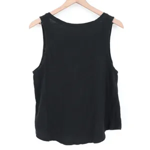 A New Day Crop Tank Top Women Large Black Knitted Round Neck Wide Strap Pullover thumbnail 5