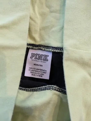 Victoria's Secret PINK Black Foldover Leggings Size Medium thumbnail 5