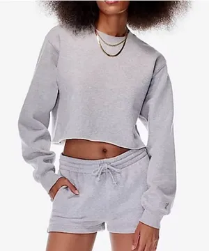 ARITZIA Tna Cozy Fleece Perfect Crop Sweatshirt Sweater Pullover Crew Top thumbnail 1