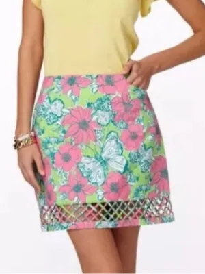 LILLY PULITZER Roslyn Skirt in New Green Bloomin’ Cacoonin’ thumbnail 1