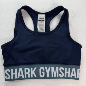 Gymshark‎ Flex Seamless Sports Bra Navy Blue Teal Racerback Womens XS Workout thumbnail 1