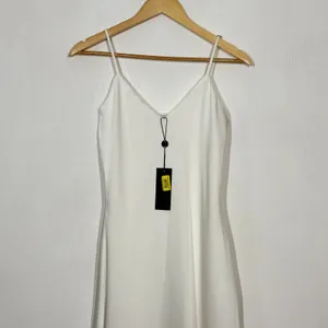 Gianni Bini White Satin Slip Dress NWT Womens Size 2 V-Neck Sleeveless Elegant thumbnail 3