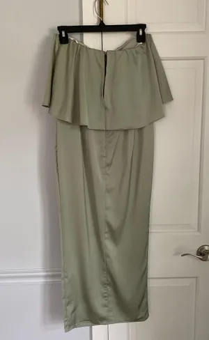 Lulus Class and Charisma Sage Green Satin Midi Dress thumbnail 4