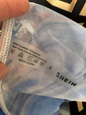 SHEIN Blue Marble Mesh Mini Skirt Womens S Abstract Y2K Sheer Swim Cover Up thumbnail 4