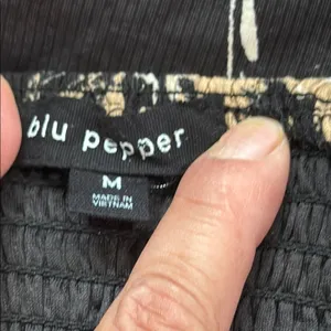 Blu Pepper Black and Cream Floral Dress thumbnail 6
