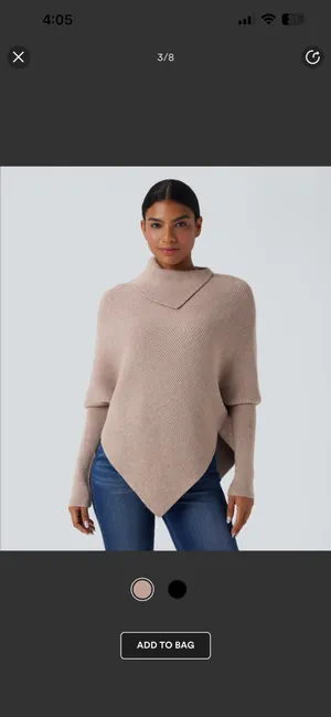 Halara turtleneck batwing asymmetrical sweater thumbnail 2