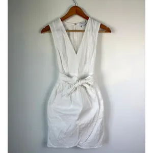 Marissa Webb Collective White Belted Tie Waist Wrap Skirt Dress Women's Size S thumbnail 2