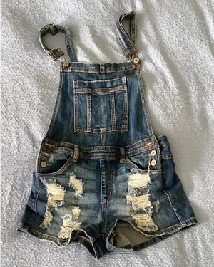 KanCan USA Denim Short Overalls thumbnail 1