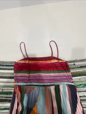 SHEIN Multicolor Striped Pleated Maxi Dress thumbnail 3