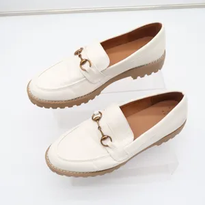 A New Day Danica Loafers Womens US 8.5 Off White Leather Horsebit Lug Sole Shoes thumbnail 4
