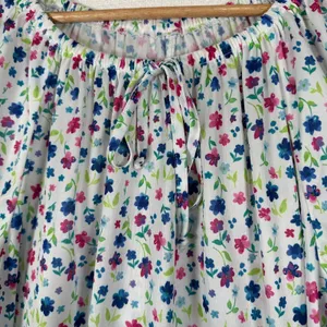 Vintage 1X Joro Womens Blouse Hawaiian MuuMuu Peasant Top Short Sleeve Floral‎ thumbnail 3