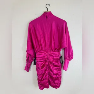 Retrofête Silk Barbara Mini Dress in Orchid Pink size XS NEW $695 thumbnail 11