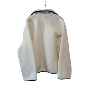 H&M Divided Teddy Fleece Pullover Medium Ivory Sherpa 1/4 Zip Cozy Jacket thumbnail 7