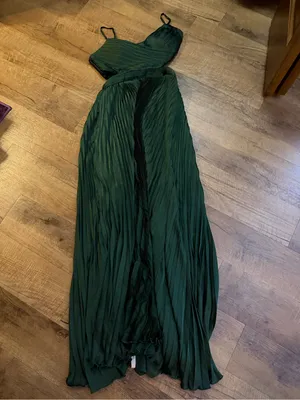 Lulu's Got the Glam Emerald Green Pleated Cutout Maxi Dress thumbnail 4