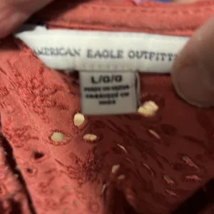 American Eagle Outfitters - Short Sleeve eyelet Blouse - L thumbnail 4