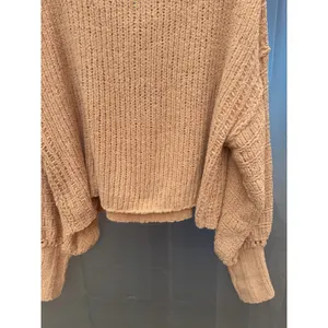 Free People Be Yours Pullover Sweater Camel Chunky Knit Oversized Cowl Neck XS thumbnail 12
