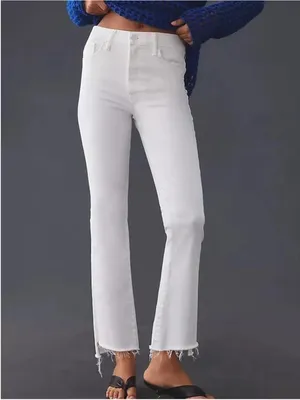 Mother Denim Women’s The Insider Crop Step Fray Jeans Fairest of Them All Sz 26 thumbnail 13