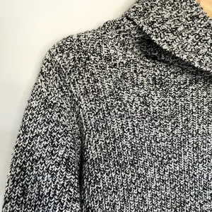 Abercrombie &‎ Fitch black white knit turtleneck sweater women's size large thumbnail 2