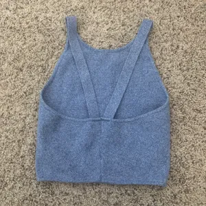 Lululemon American Apparel V Back Cotton Crop Tank, Blue Heather - Size XS thumbnail 3