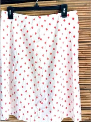 Brooks Brothers 6 Preppy White Red Splat Dot Straight Skirt thumbnail 1