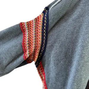 Natural Life Charcoal Tribal Trim Boho Sweatshirt Oversized Size S/M thumbnail 7