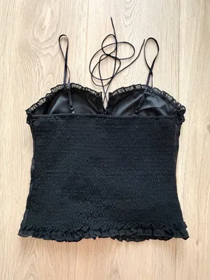 Black Floral Lace Corset Cami Top thumbnail 4