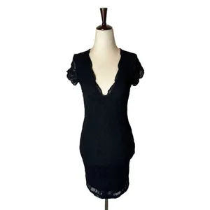 Nightcap Victorian Dress Women XS Black V‎ Neck Short Sleeve Lace Whimsigoth thumbnail 2