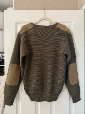 Vintage Green Chunky Knit “B” Embroidered Sweater thumbnail 3