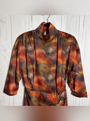 NWT WNTRMSE Kenzie Disco Print Mini Dress Open Back Mock Neck, US‎ 6 ($245) thumbnail 5