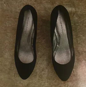 Pilcro & the Letterpress ANTHRO Black Tan Trim 2.75” Wedge Heels $150 VGUC 7 thumbnail 5