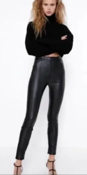 NWOT Zara Black Skinny Pants High-Waist‎ Versatile thumbnail 1