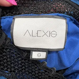 Alexis Size S Julianna Dress‎ Blue Black Lace Halter Midi Bodycon High Neck Gown thumbnail 4